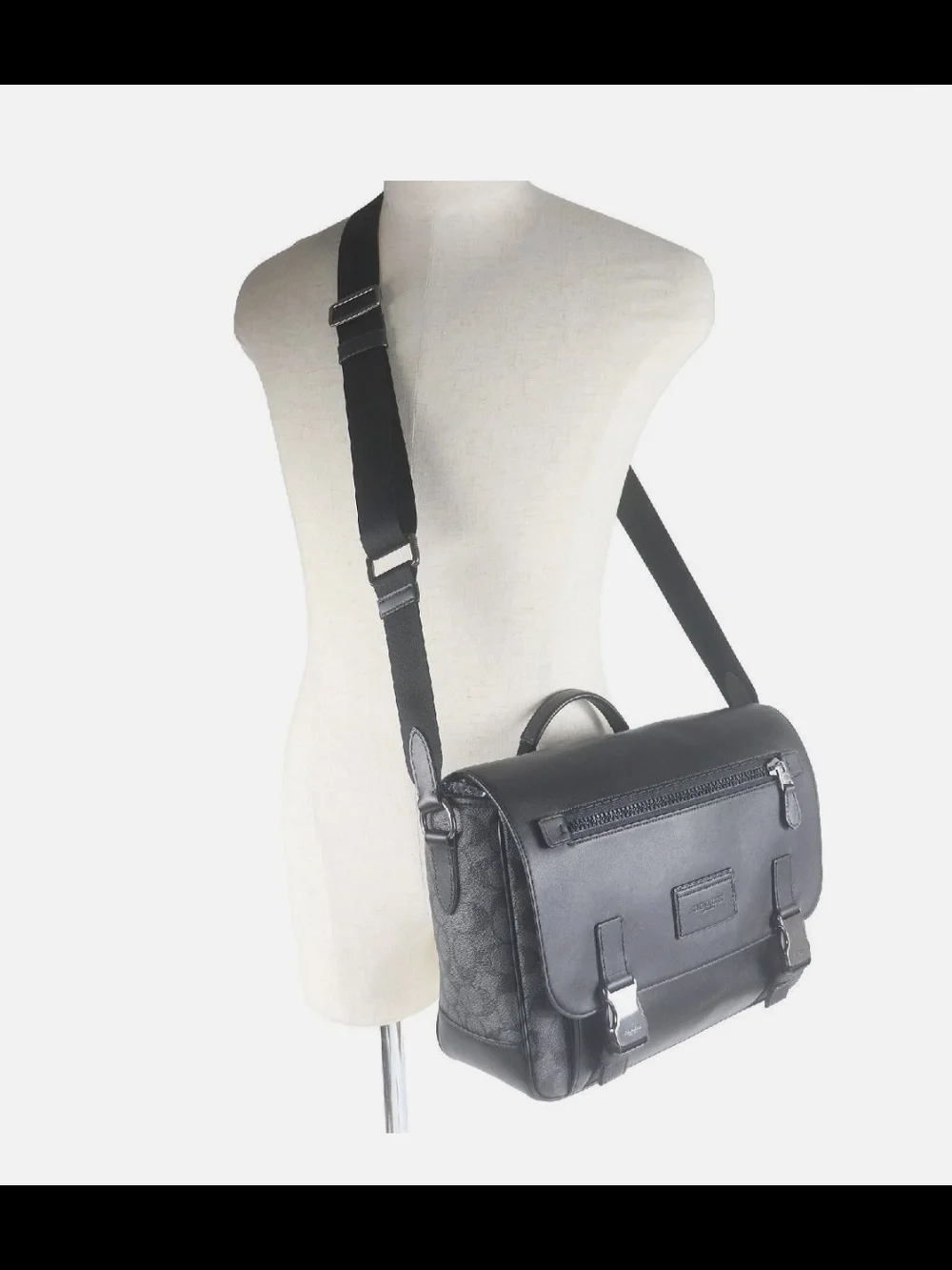 Large Coach Black Calfskin Leather Messenger Bag (C2793) EXC COND!